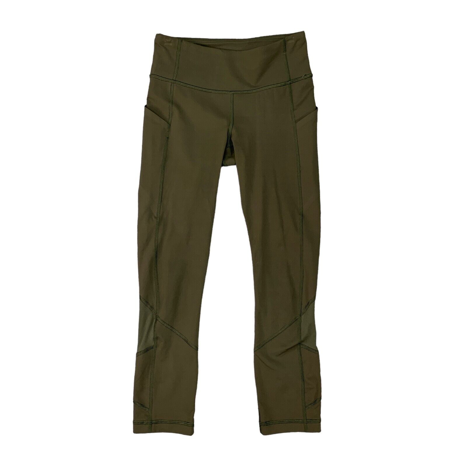Lululemon Leggings Womens 2 Dark Olive Full On Luxtreme Pace Rival Crop Run Yoga